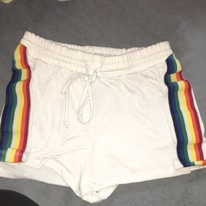 white/colorful shorts
